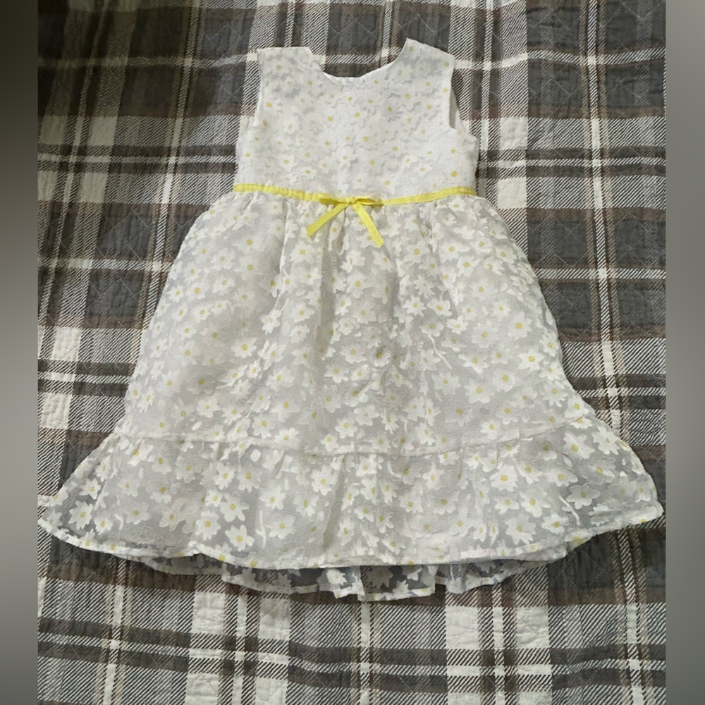 Blueberi Boulevard White Dress with Yellow Dots